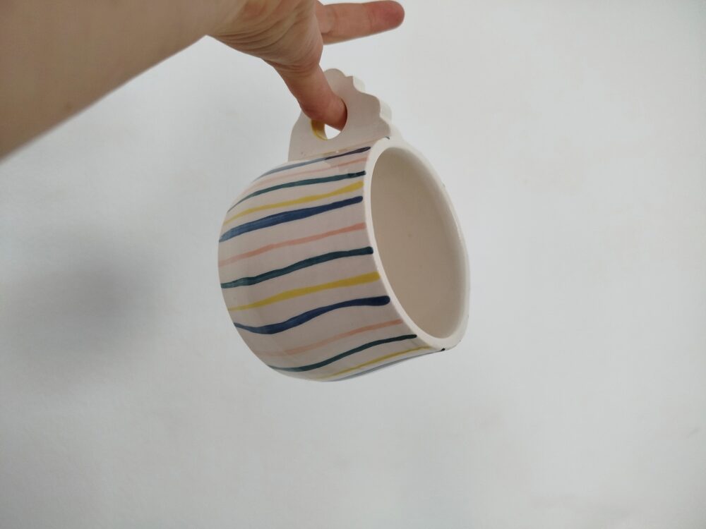 Tazas hechas a mano, tazón blanco con estampados coloridos para desayunos, regalo pareja, cerámica slow, regalo boda,aniversario - Imagen 8