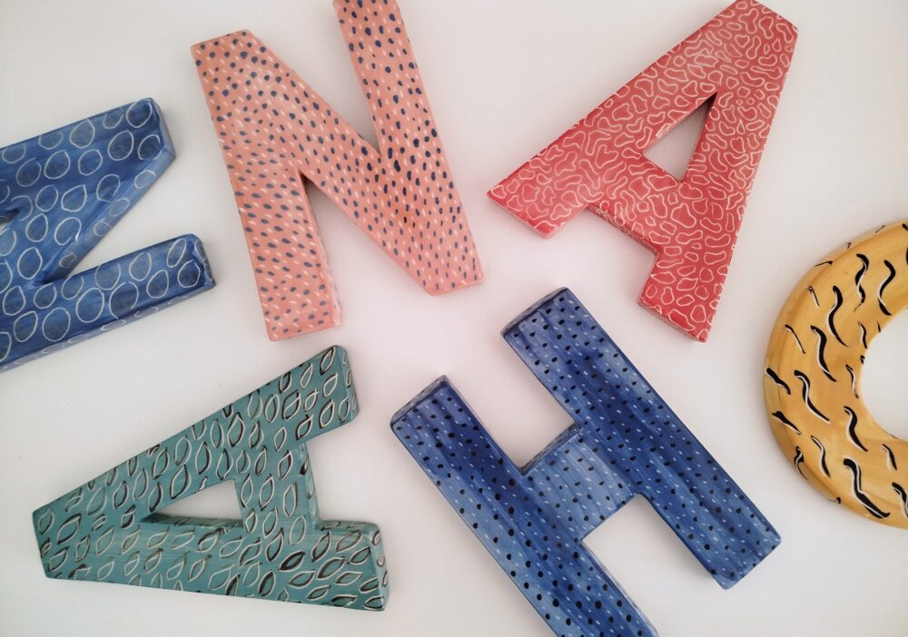 Letras de cerámica personalizable para la pared, nombre bebé, habitación infantil, iniciales, decoración pared, nombre novios, regalo bebé - Imagen 5