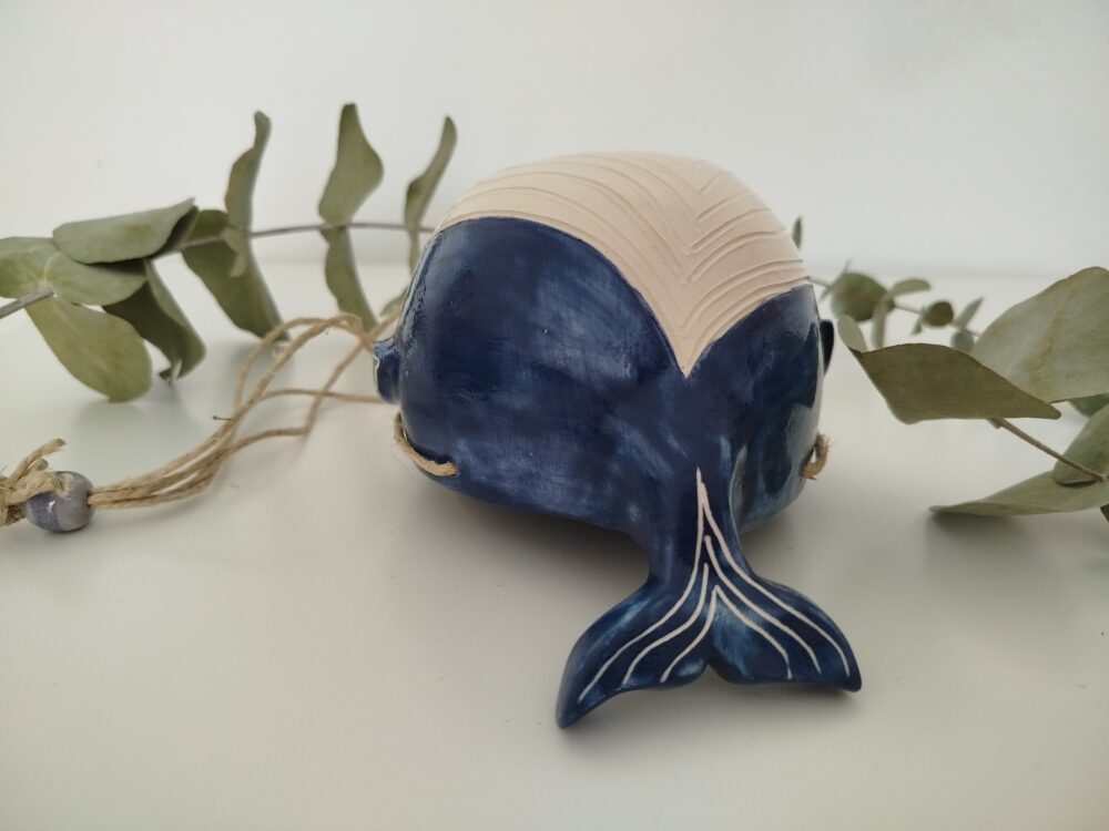 Maceta colgante ballena, mecetero colgante marino, maceta azul colgante, maceta interior con drenaje, maceta tillandsias, cactús, suculentas - Imagen 7