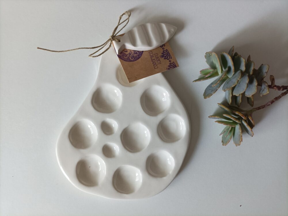 Paleta para mezclar colores de cerámica, paleta para acuarelas, apoya-pinceles, set para acuarelas, accesorios pintura, regalo para pintor - Imagen 5