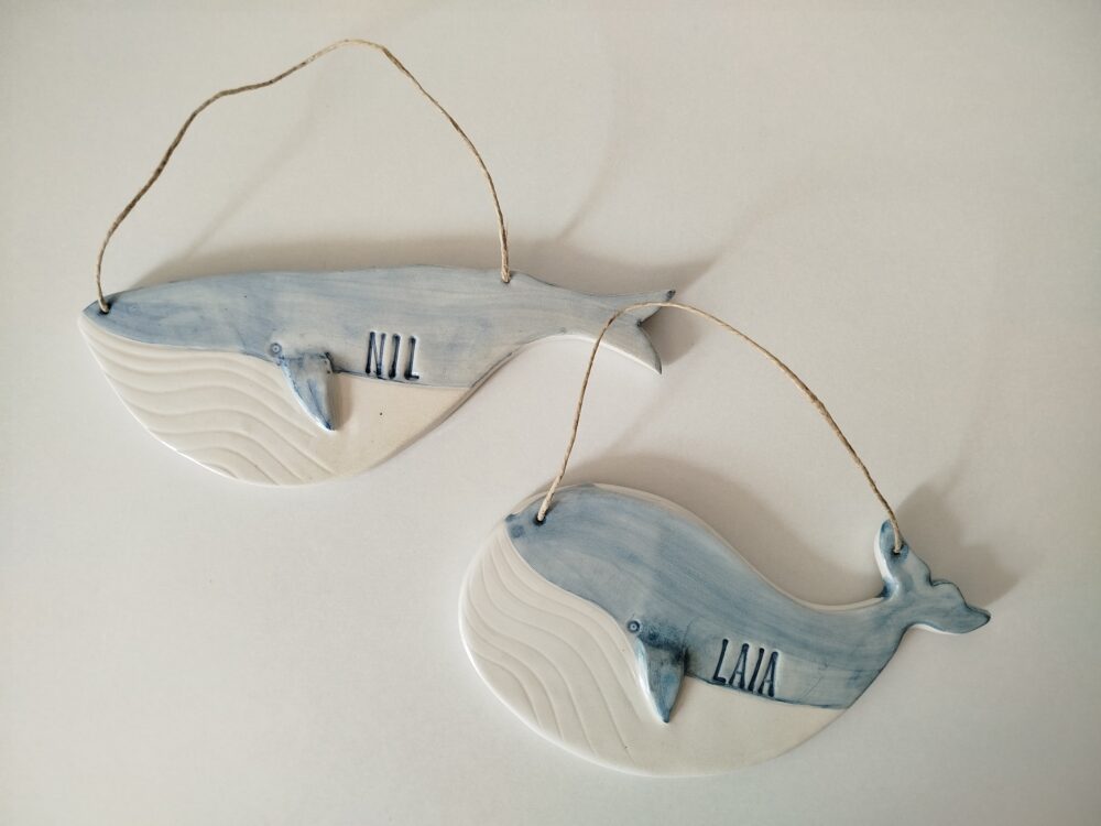 Ballena personalizada con nombre para decorar pared