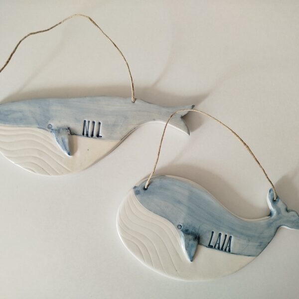 Ballena personalizada con nombre para decorar pared